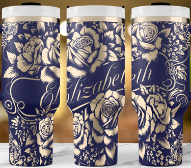 Roses with Name - 40 oz Tumbler